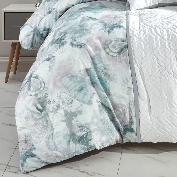 Butterflies Jacquard White Comforter