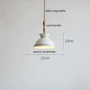 GobekUsa Butterfly Ceramic LED Pendant Lamp with Wooden Handle for Home Decor