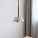 GobekUsa Butterfly Ceramic LED Pendant Lamp with Wooden Handle for Home Decor