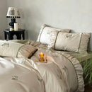 GobekUsa Butterfly Embroidery 1000TC Egyptian Cotton Bedding Set with Duvet Cover, Sheet, Pillowcases