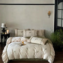 GobekUsa Butterfly Embroidery 1000TC Egyptian Cotton Bedding Set with Duvet Cover, Sheet, Pillowcases