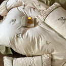 GobekUsa Butterfly Embroidery 1000TC Egyptian Cotton Bedding Set with Duvet Cover, Sheet, Pillowcases