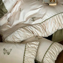 GobekUsa Butterfly Embroidery 1000TC Egyptian Cotton Bedding Set with Duvet Cover, Sheet, Pillowcases