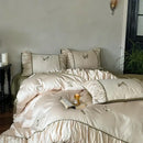 GobekUsa Butterfly Embroidery 1000TC Egyptian Cotton Bedding Set with Duvet Cover, Sheet, Pillowcases
