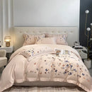 GobekUsa Butterfly Embroidery Cotton Luxury Bedding Set - 4Pcs