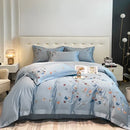 GobekUsa Butterfly Embroidery Cotton Luxury Bedding Set - 4Pcs