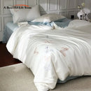 GobekUsa Butterfly Embroidery Lyocell Cotton Bedding Set, Silky Soft Cool Feeling Sheets