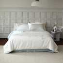 GobekUsa Butterfly Embroidery Lyocell Cotton Bedding Set, Silky Soft Cool Feeling Sheets