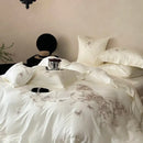 GobekUsa Butterfly Flowers Embroidery 800TC Eucalyptus Fiber Bedding Set