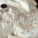 GobekUsa Butterfly Flowers Embroidery 800TC Eucalyptus Fiber Bedding Set