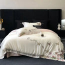 GobekUsa Butterfly Flowers Embroidery Bedding Set: Silky Soft Eucalyptus Fiber Duvet Cover