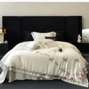 GobekUsa Butterfly Flowers Embroidery Bedding Set: Silky Soft Eucalyptus Fiber Duvet Cover
