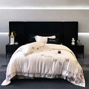 GobekUsa Butterfly Flowers Embroidery Bedding Set: Silky Soft Eucalyptus Fiber Duvet Cover