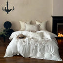 GobekUsa Butterfly Flowers Embroidery 800TC Eucalyptus Fiber Bedding Set