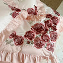 GobekUsa Butterfly Flowers Embroidery Ruffles Wedding Bedding Set: 1400TC 100% Egyptian Cotton