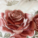 GobekUsa Butterfly Flowers Embroidery Ruffles Wedding Bedding Set: 1400TC 100% Egyptian Cotton