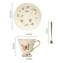 Butterfly gold ceramic cup and saucer set dining room porcelain tea set by Decorbites