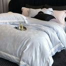 GobekUsa Butterfly Jacquard Bedding Set - 4Pcs Brushed Lyocell Cotton Duvet Cover & Sheet
