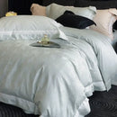 GobekUsa Butterfly Jacquard Bedding Set - 4Pcs Brushed Lyocell Cotton Duvet Cover & Sheet