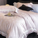 GobekUsa Butterfly Jacquard Bedding Set - 4Pcs Brushed Lyocell Cotton Duvet Cover & Sheet