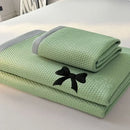 GobekUsa Butterfly Knot Jacquard Ice Bean Cool Mat 2Pcs Set - Soft, Breathable Summer Cushion