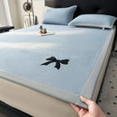 GobekUsa Butterfly Knot Jacquard Ice Bean Cool Mat 2Pcs Set - Soft, Breathable Summer Cushion