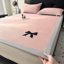 GobekUsa Butterfly Knot Jacquard Ice Bean Cool Mat 2Pcs Set - Soft, Breathable Summer Cushion