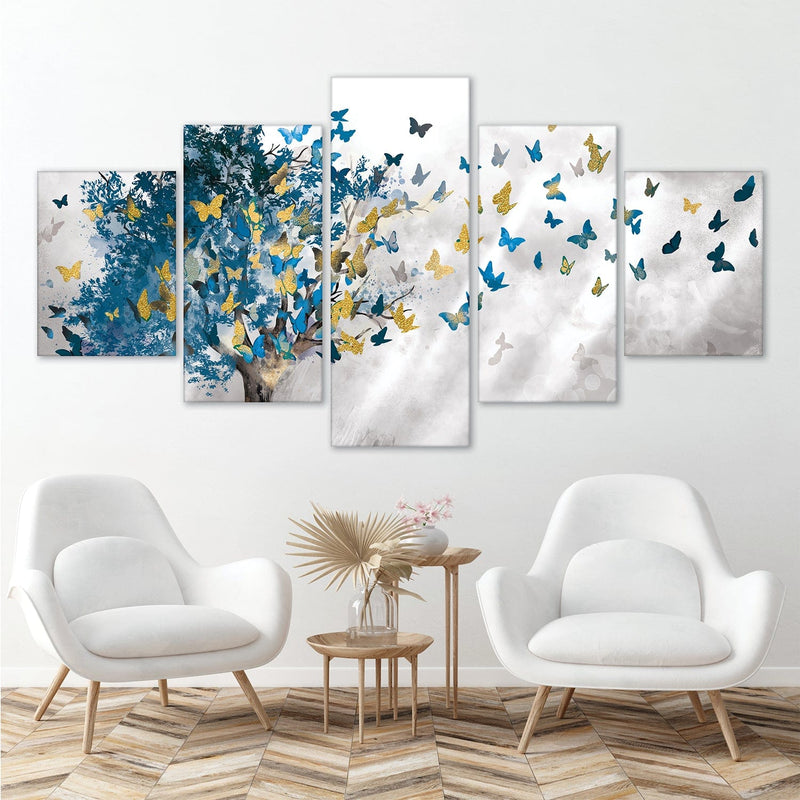 Butterfly Leaves Canvas - 5 Panel