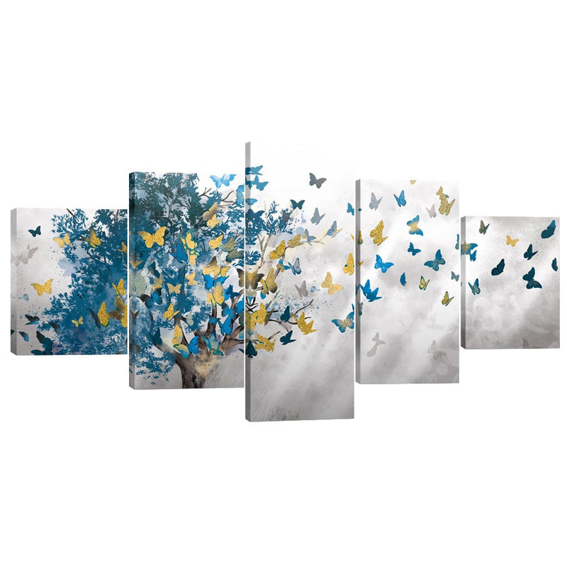 Butterfly Leaves Canvas - 5 Panel