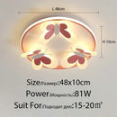 GobekUsa Butterfly Pink Ceiling Light for Kids Room & Study, Creative Decorative Lamp