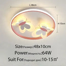 GobekUsa Butterfly Pink Ceiling Light for Kids Room & Study, Creative Decorative Lamp