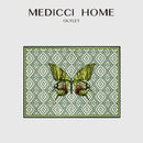 Butterfly print throw pillow green & off-white living room decor by Decorbites