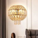 GobekUsa Contemporary Crystal Wall Sconce - Gold Finish, Tiered Design, 3 Bulbs