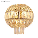 GobekUsa Contemporary Crystal Wall Sconce - Gold Finish, Tiered Design, 3 Bulbs