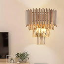 GobekUsa Contemporary Crystal Wall Sconce - Gold Finish, Tiered Design, 3 Bulbs