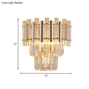 GobekUsa Contemporary Crystal Wall Sconce - Gold Finish, Tiered Design, 3 Bulbs