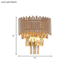 GobekUsa Contemporary Crystal Wall Sconce - Gold Finish, Tiered Design, 3 Bulbs