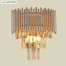 GobekUsa Contemporary Crystal Wall Sconce - Gold Finish, Tiered Design, 3 Bulbs