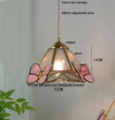 GobekUsa Butterfly Tiffany Glass Pendant Lamp Modern Nordic LED Hanging Light