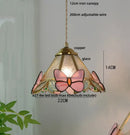 GobekUsa Butterfly Tiffany Glass Pendant Lamp Modern Nordic LED Hanging Light