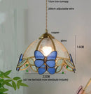 GobekUsa Butterfly Tiffany Glass Pendant Lamp Modern Nordic LED Hanging Light