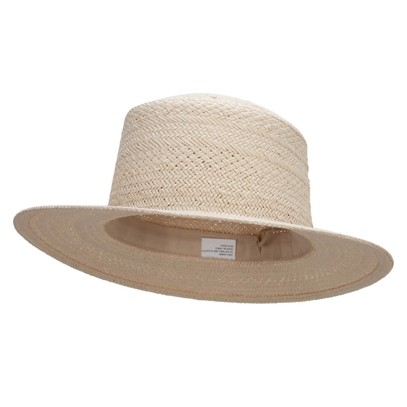 Women's Woven Paper Boater Flat Top Hat