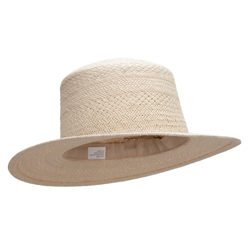 Women's Woven Paper Boater Flat Top Hat