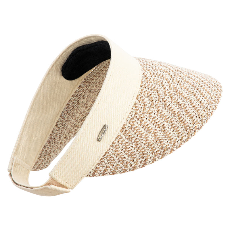 UPF 50+ Canvas Crown Paper Braid Visor