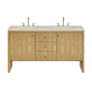 James Martin Hudson 60" Double Bathroom Vanity, Light Natural Oak