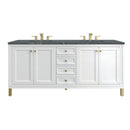 James Martin Chicago 72" Double Bathroom Vanity, Glossy White