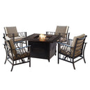 Aluminum 42-in Square Antique Copper Fire Table Set and Rocking Chairs