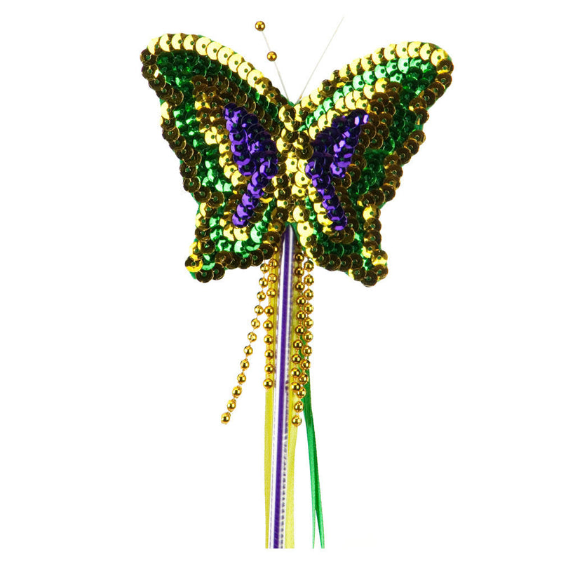 Sequin Mardi Gras Butterfly Wand
