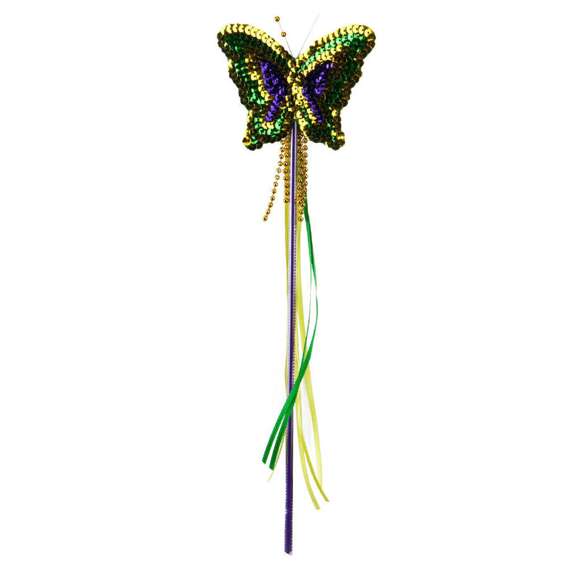 Sequin Mardi Gras Butterfly Wand