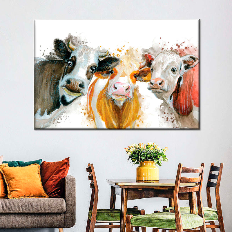 Livestock Cows Splash Wall Art